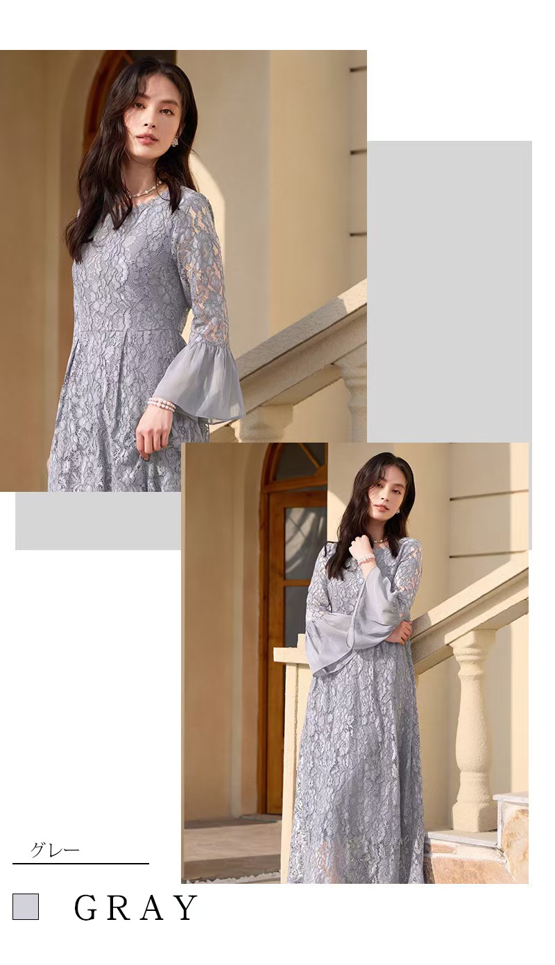 楽天市場】レースワンピース ドレス 結婚式 披露宴 二次会 きれいめ