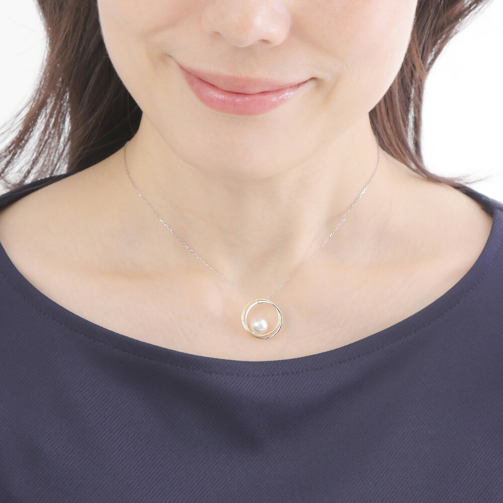 楽天市場】パール ネックレス 真珠 Double Ring パールペンダント