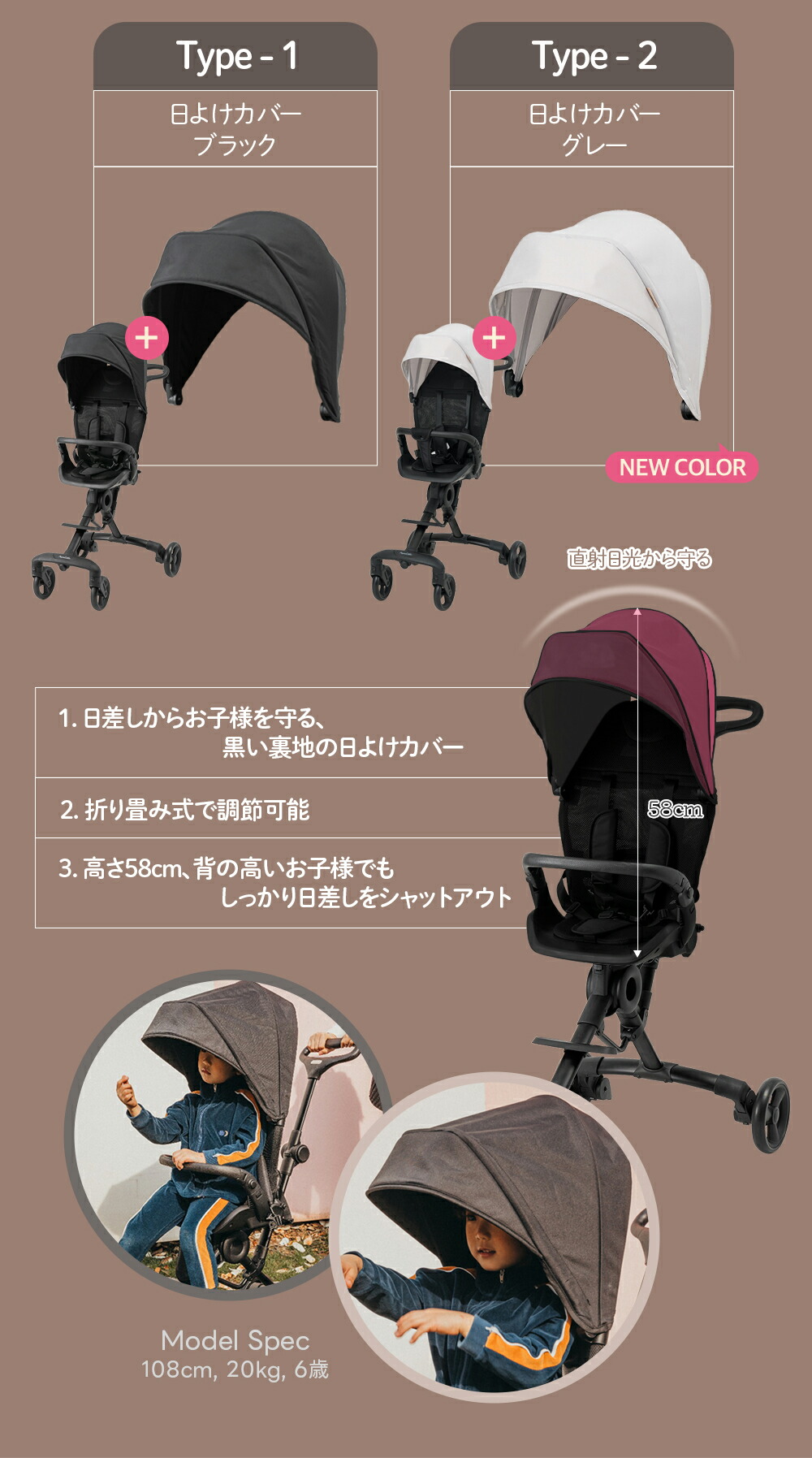 楽天市場】ベビーカー B型ベビーカー 折りたたみ 日よけ フード 付き