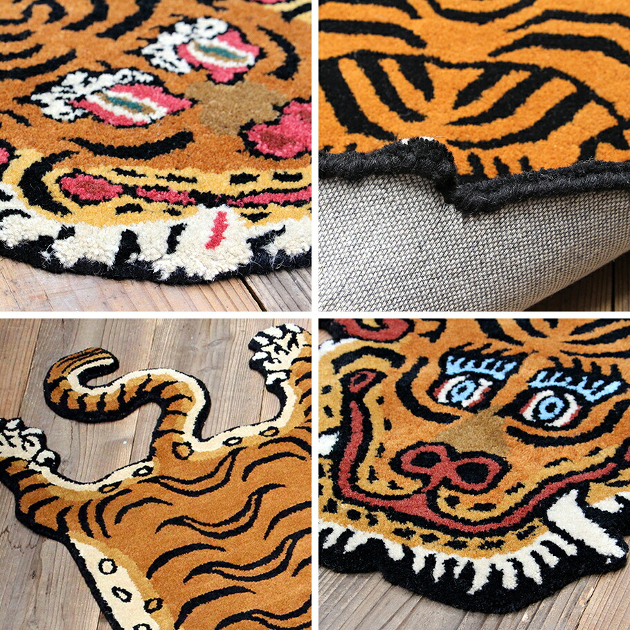 楽天市場】【全3サイズ】Tibetan Tiger Rug（チベタンタイガーラグ
