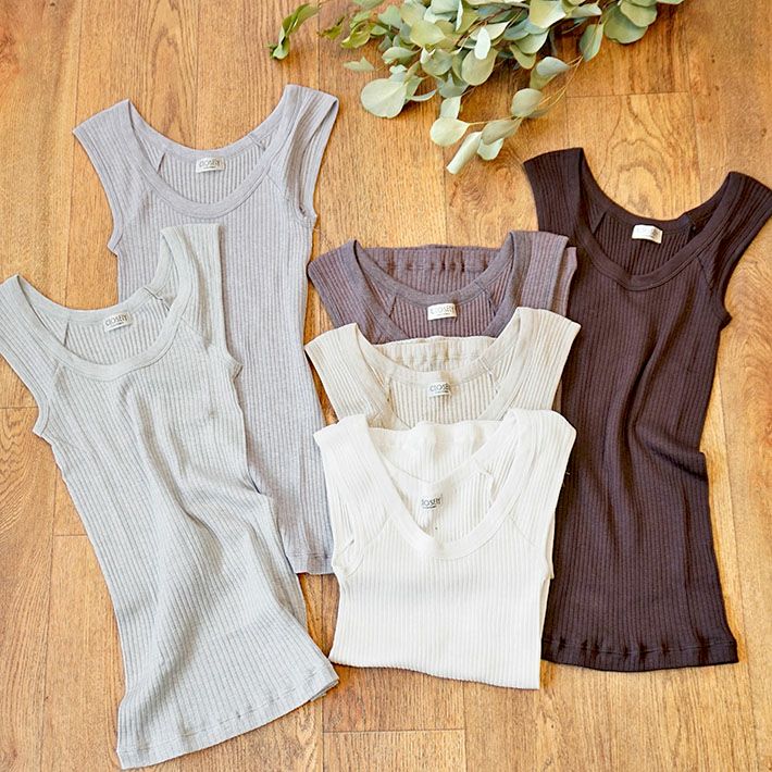 楽天市場】[CLOSELY]コットンシルクテレコ タンクトップ : 森の8カテン