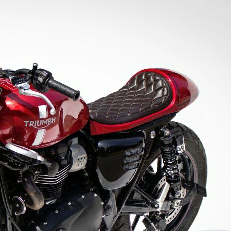 トライアンフストリートツイン　純正張替シート　ブラウンダイヤカット　ヒーター付き トライアンフ (Street Twin)ストリートツイン|シート|モトパーツ(MOTO