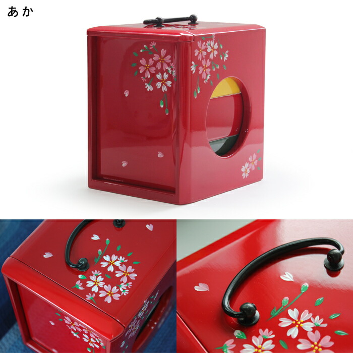 楽天市場】遊山箱（桜柄） 弁当箱 木製 サイズ：外寸/幅12×奥行14×高さ