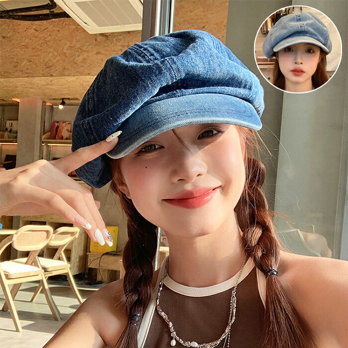楽天市場】キャスケット レディース デニム 春夏 秋冬 キャップ 帽子