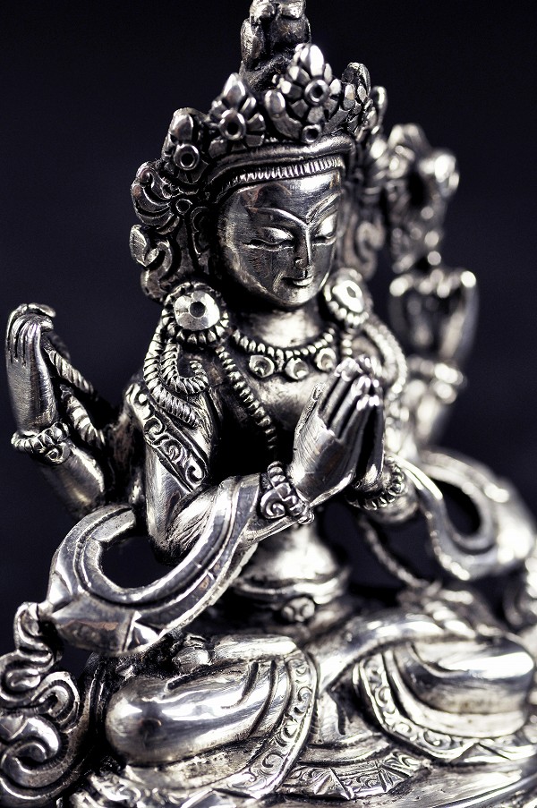 楽天市場】四臂観音 銀製彫金仕上げ : 仏像仏画チベット美術卸の天竺堂