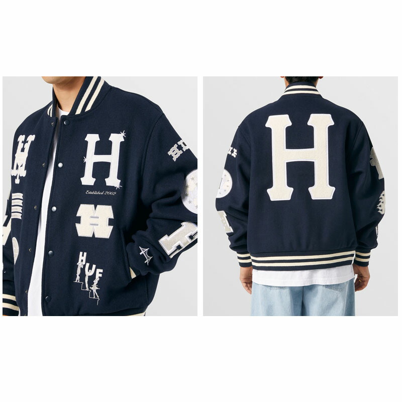 楽天市場】ハフ HUF 20 YEAR CLASSIC H VARSITY JACKET バーシティー