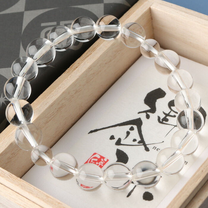 楽天市場】鑑別書付き 数珠ブレスレット 甲府磨き 約10ミリ 本水晶 桐