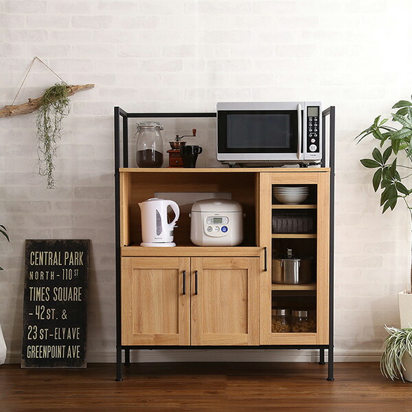 楽天市場】レンジ台 幅90 おしゃれ ロータイプ 食器棚 ヴィンテージ