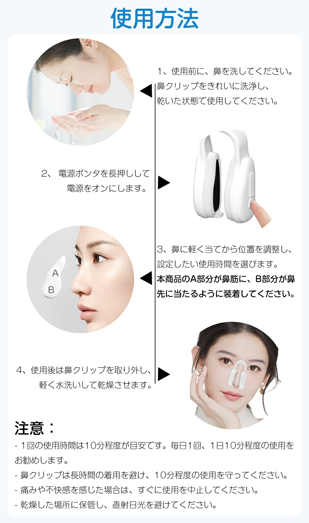 楽天市場】【楽天1位】正規品 FOGABER 鼻専用美顔器 EMSノーズクリップ