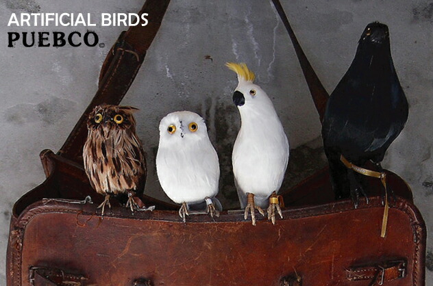 楽天市場】Owl White 【S】横向き フクロウ PUEBCO Artificial Birds