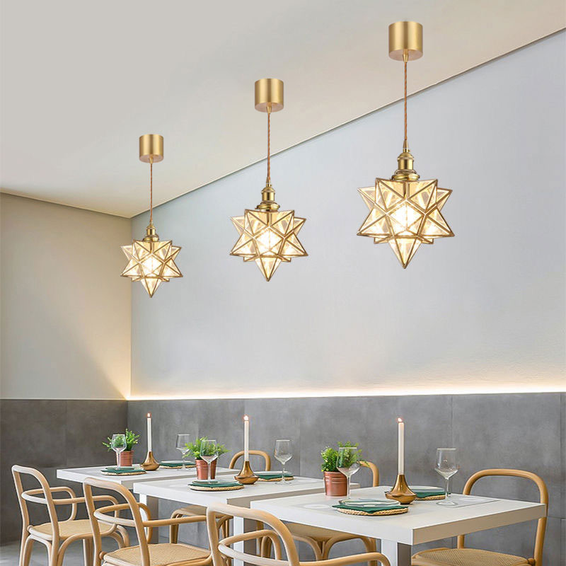 楽天市場】ペンダントライト星 サイズS 北欧 ガラス真鍮 LED対応