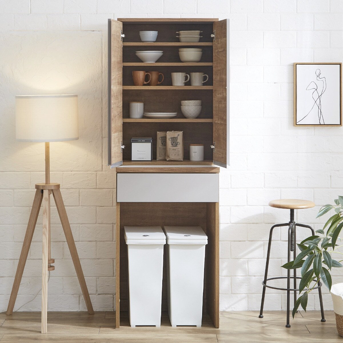 楽天市場】シンプルキッチンボード 60 (上扉 下ダスト対応) ニトリ