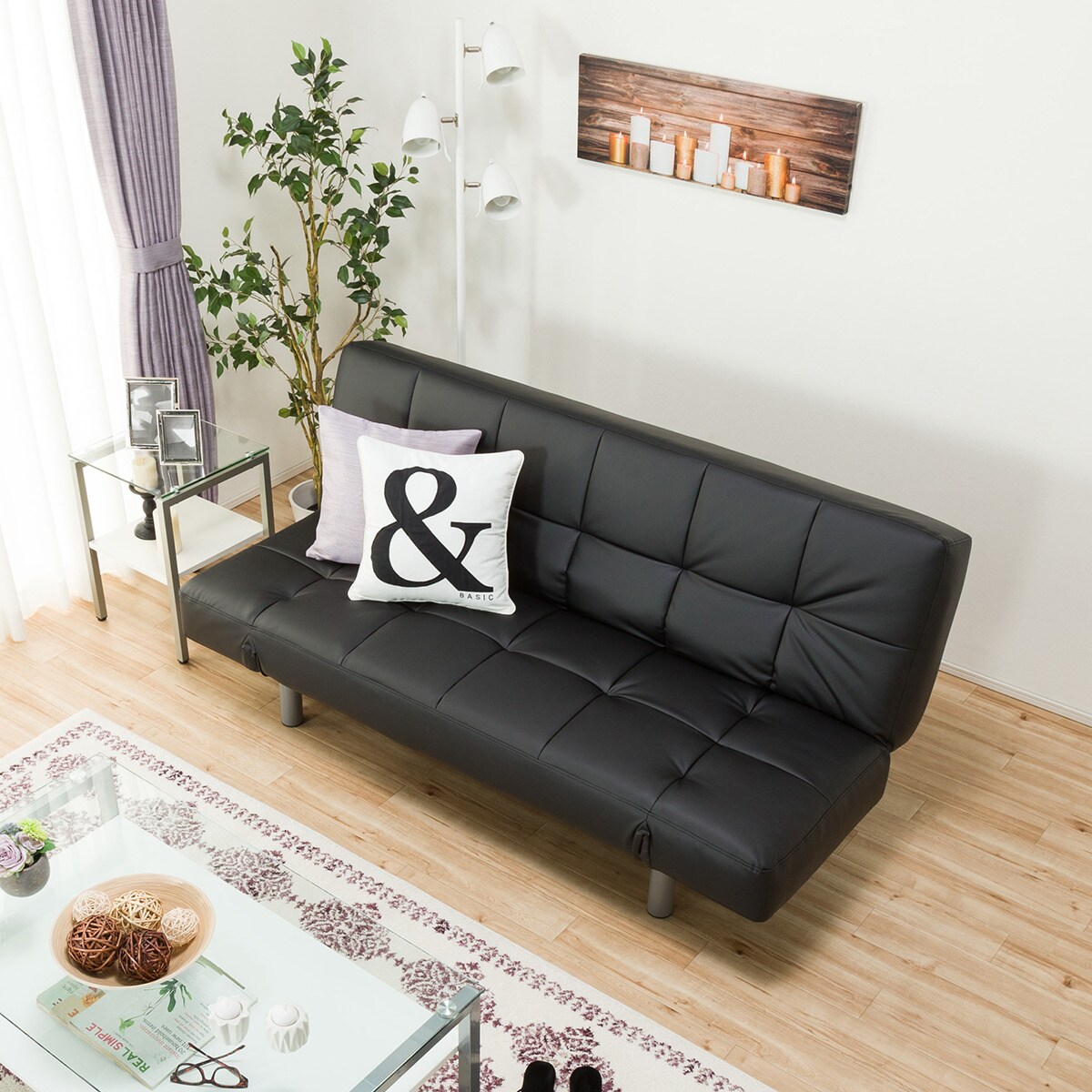 楽天市場】ソファベッド (Nシールド マークスAM BK) ブラック 幅183cm