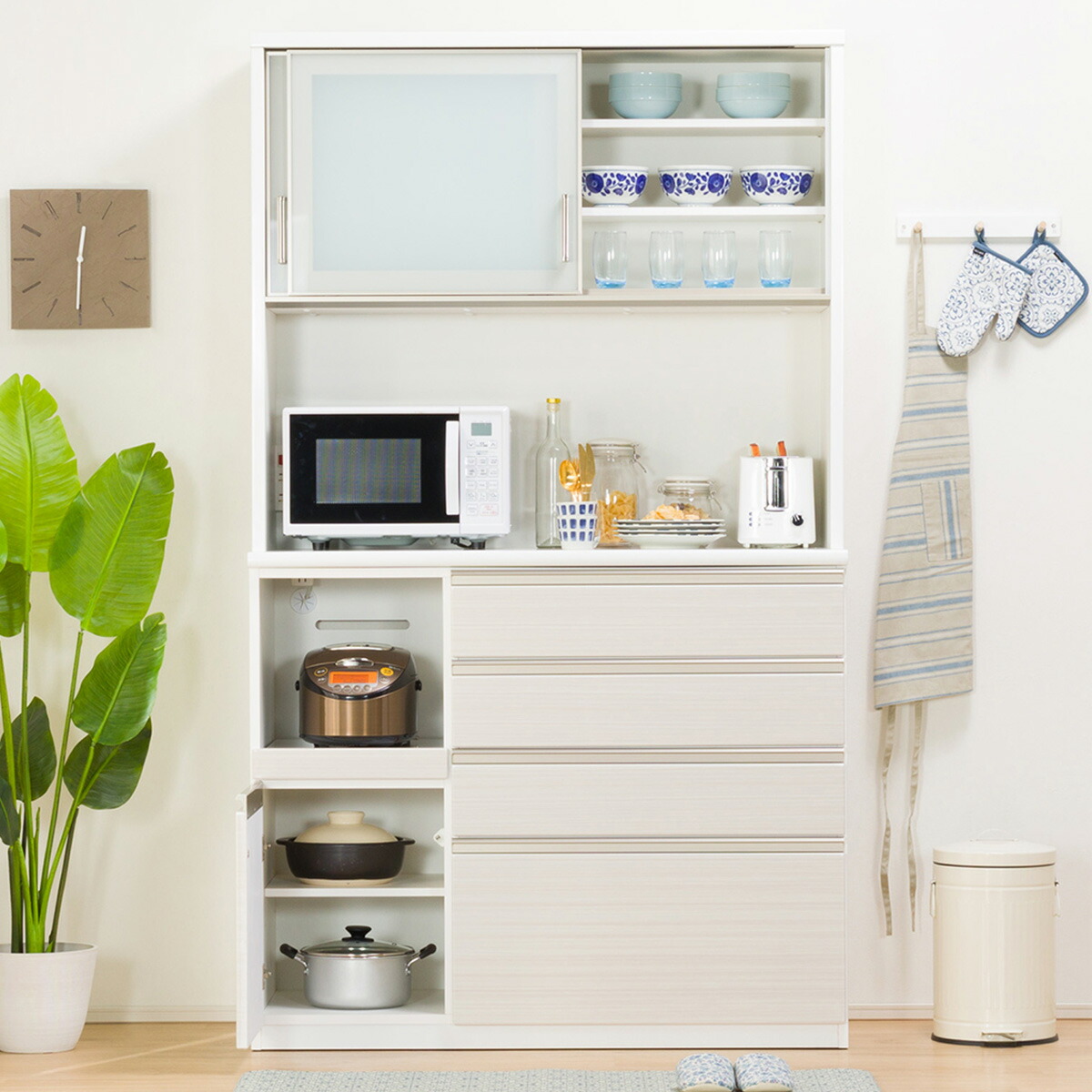 ニトリ ポスティア 食器棚 幅100cmタイプ 奥行50 高さ206cm (CA08)