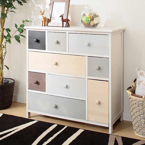 楽天市場】淡いカラフルなシャビーテイストのチェスト （マルチ