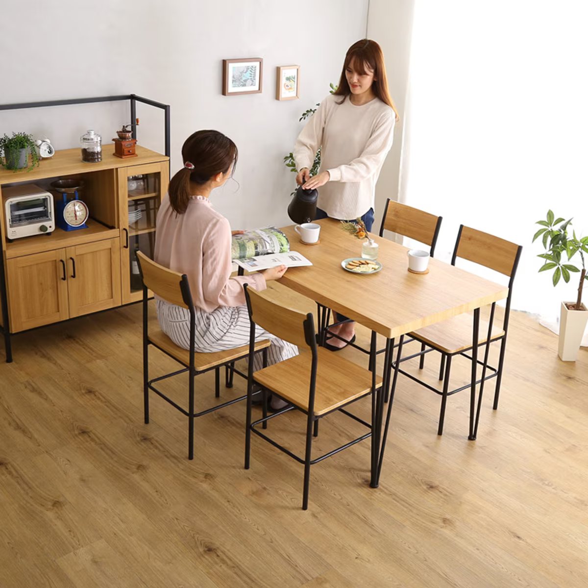 楽天市場】ヴィンテージテイストのシンプルダイニング5点セット ニトリ