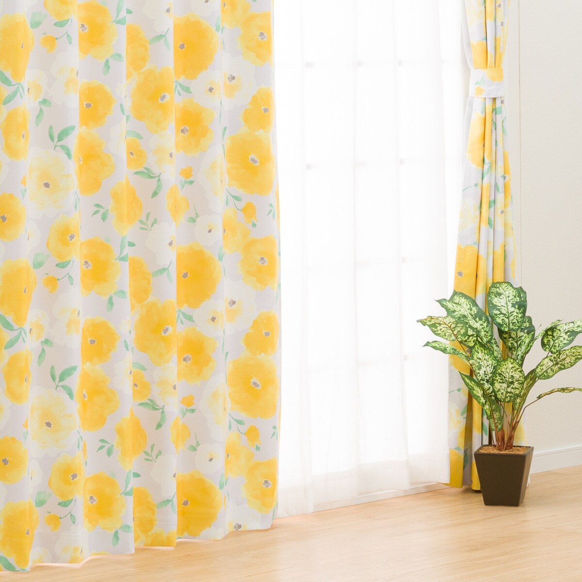 楽天市場】遮光3級・遮熱ドレープカーテン(ロトンド イエロー) ニトリ