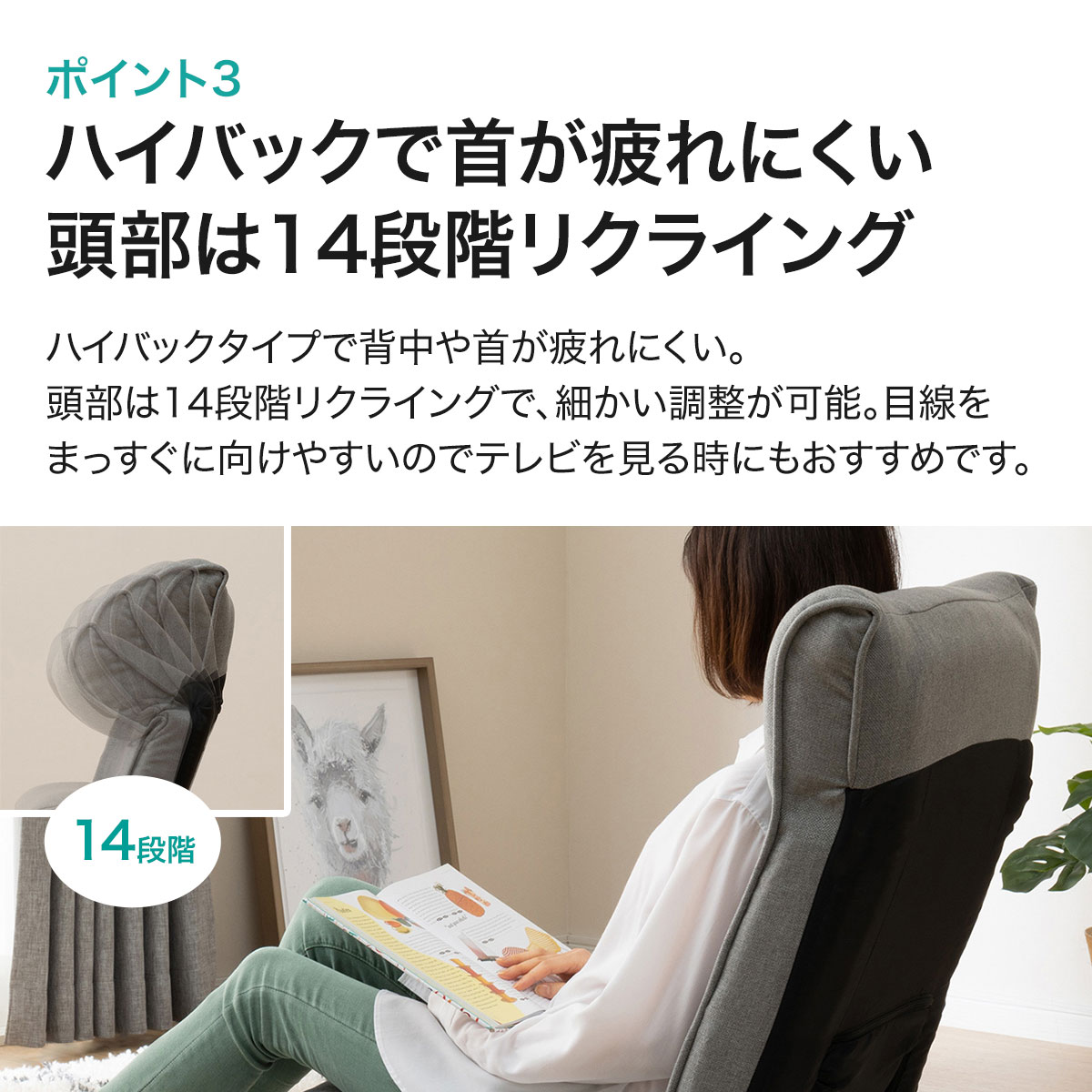 楽天市場】[幅54cm] 腰楽レバー座椅子 (Nアスカ GY) ニトリ 【玄関先迄