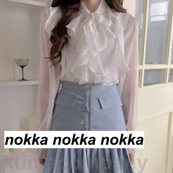 楽天市場】【楽天スーパーSALE限定半額OFF!】シースルー フリル シャツ