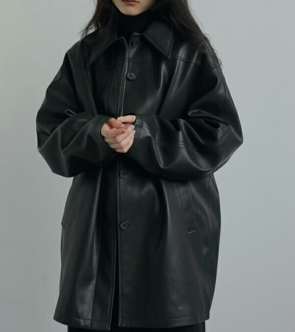 楽天市場】アンヌーク anuke エコレザーオーバージャケット Ecoleather