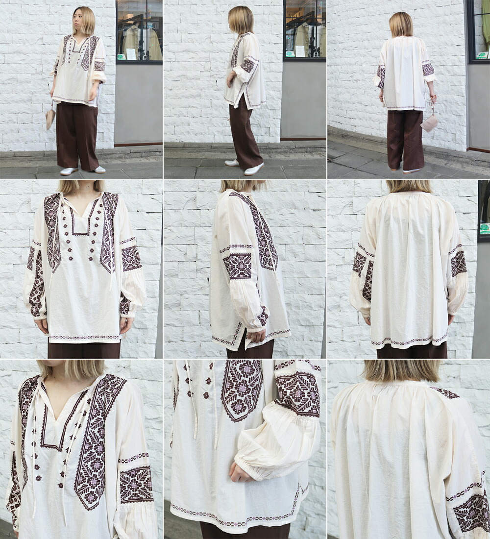 楽天市場】【s20】【ドゥーブルー/doux bleu】インド刺繍ブラウス