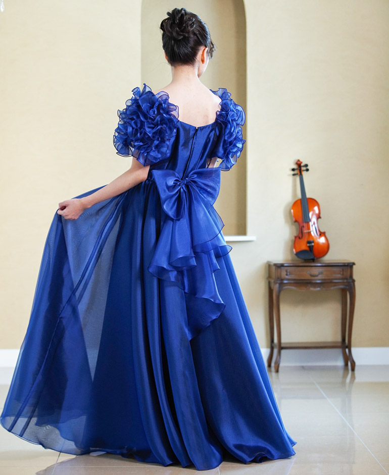 楽天市場】ロングドレス 演奏会 袖付き フリル ドレス 日本製 袖あり