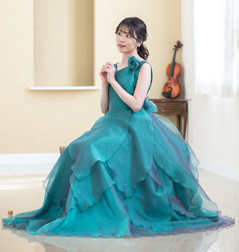 楽天市場】演奏会用ドレス ピアノ発表会 ノースリーブ 花 オーガンジー