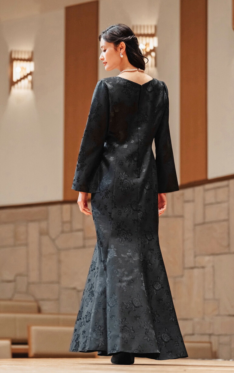 楽天市場】ロングドレス 母親 結婚式 花嫁 母 薔薇柄シャンタン