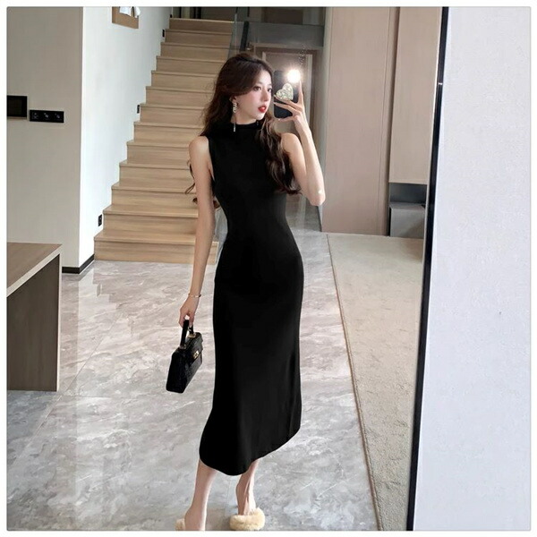 楽天市場】ワンピース ニットワンピース ノースリープ 肩出し セクシー