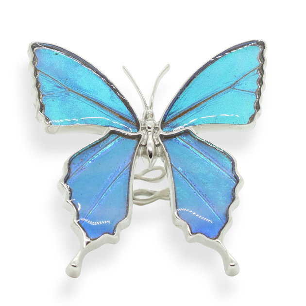 卓上芸術 ラリック 青ガラス彩色 パピヨン蝶オブジェ入手至難 精密