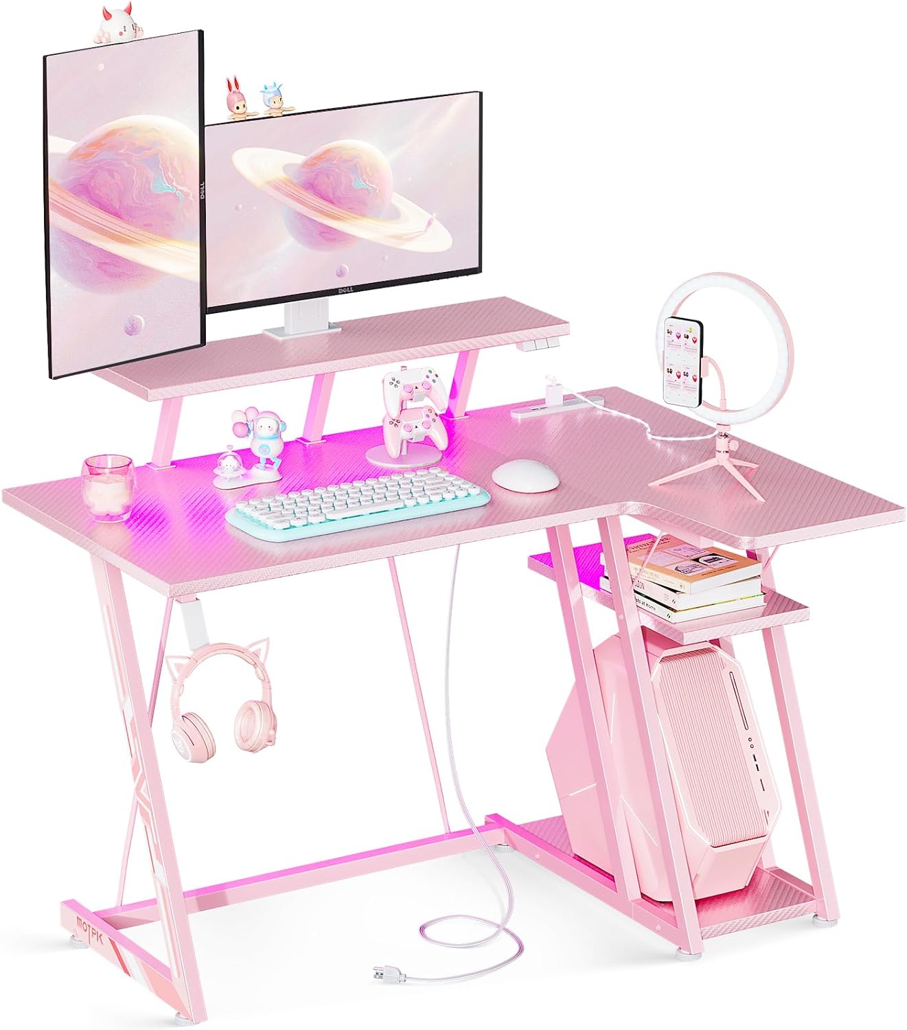 楽天市場】＼10倍ポイントお得／☆送料無料 ゲーミングデスク LED