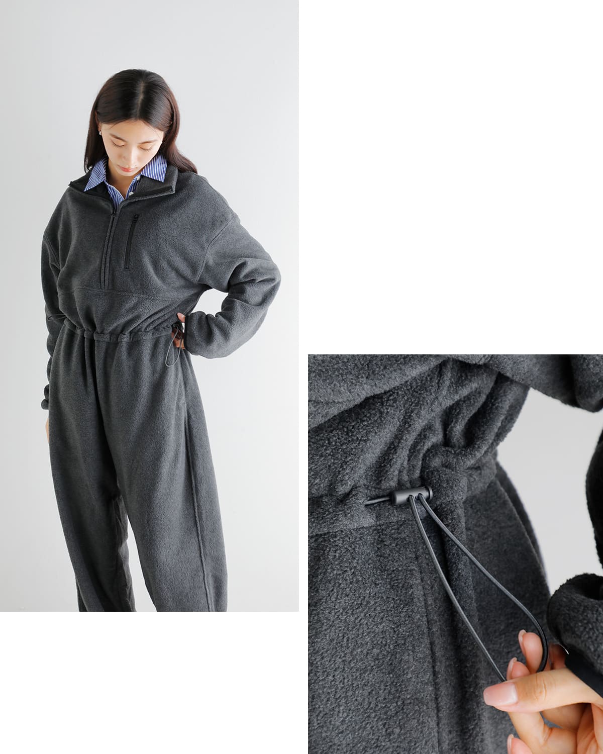 楽天市場】anuke アンヌーク フリース ハーフジップ コンビネゾン