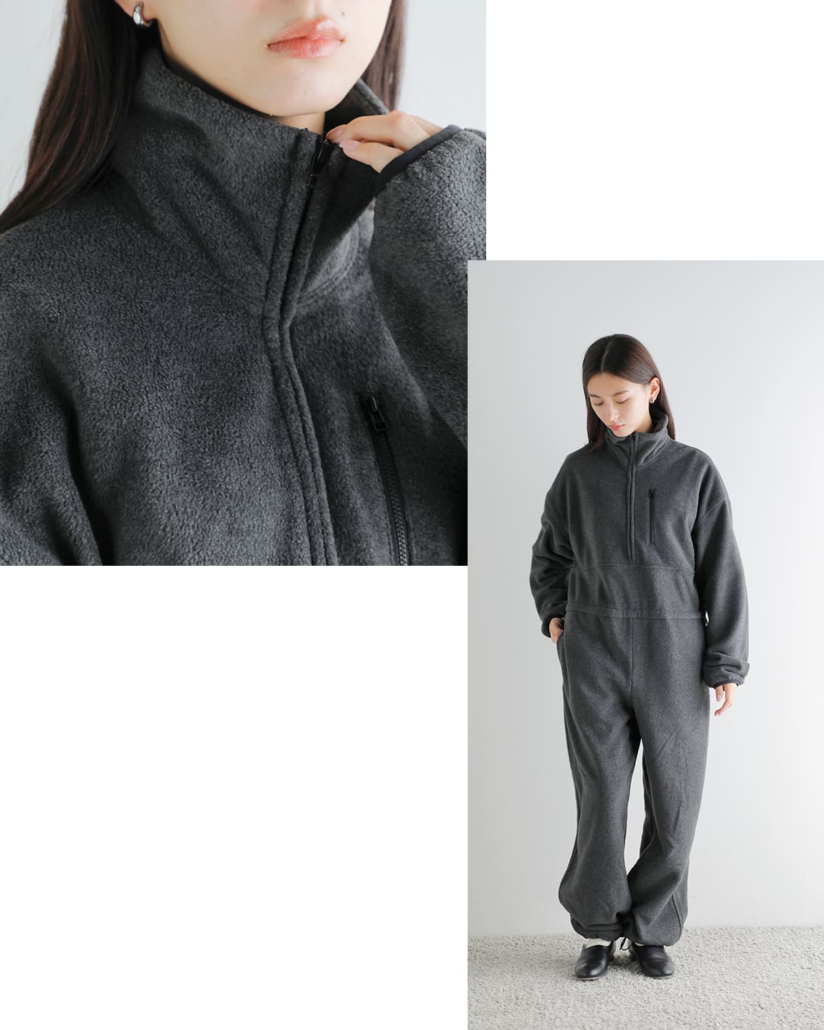 楽天市場】anuke アンヌーク フリース ハーフジップ コンビネゾン