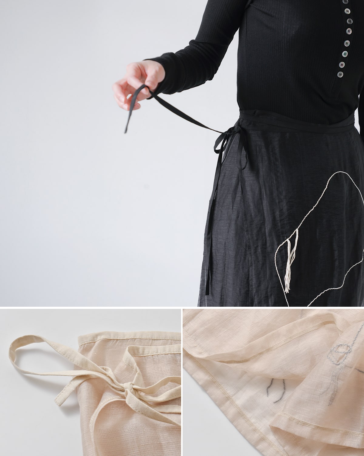 楽天市場】CREDONA クレドナ エンブロイダリー ラップ スカート “ART