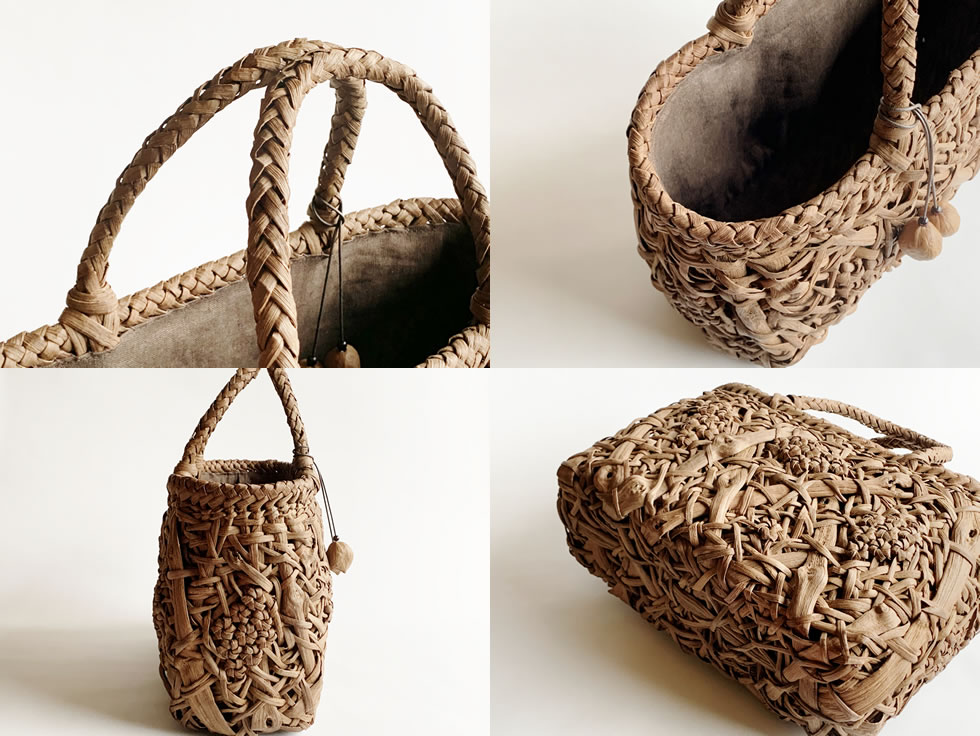 楽天市場】純国産 伊藤加代子作 山葡萄かごバッグ 花結び編み＋細乱れ