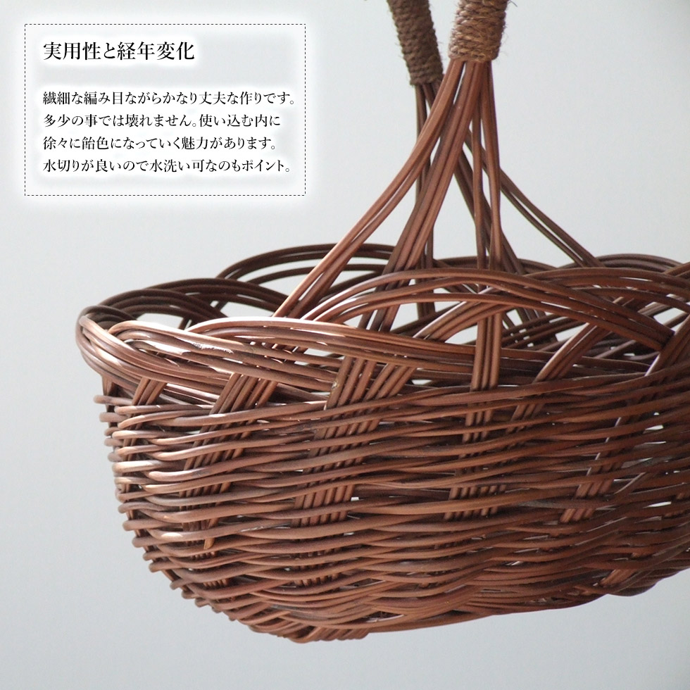 楽天市場】【沖縄県 今帰仁村のわらび細工】わらび 縄巻手付かご 32×28