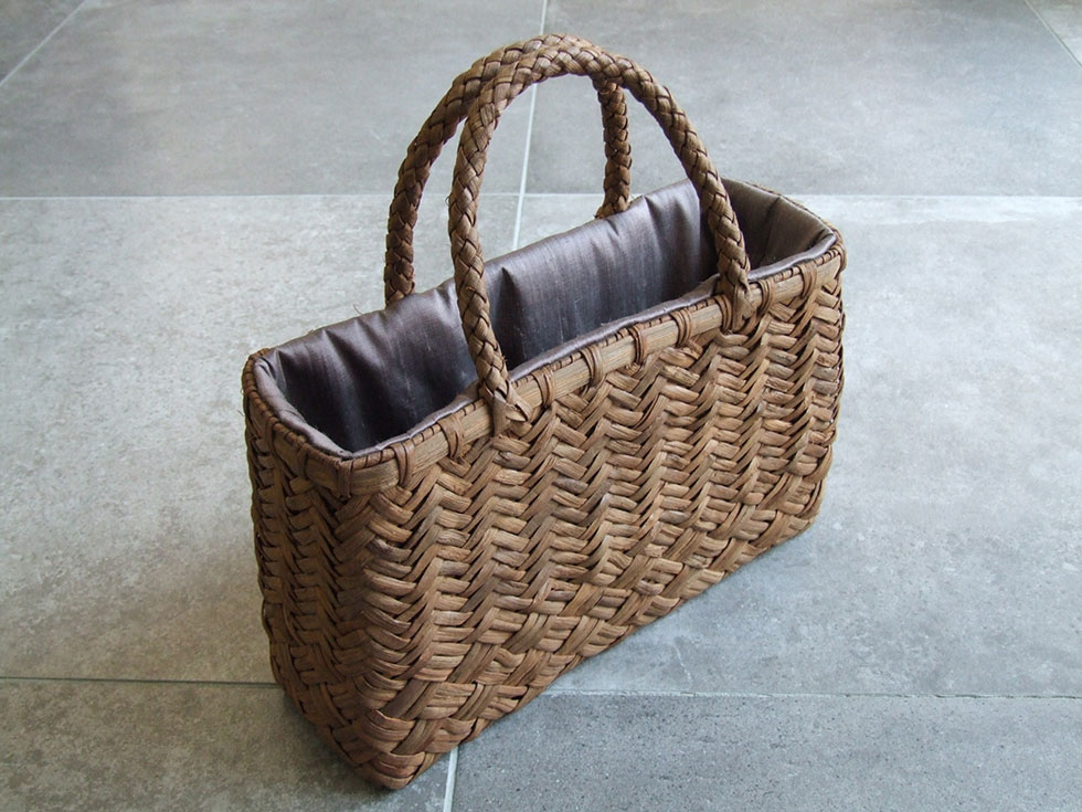 楽天市場】純国産 山葡萄かごバッグ 三本四つ目変わり縦網代編み