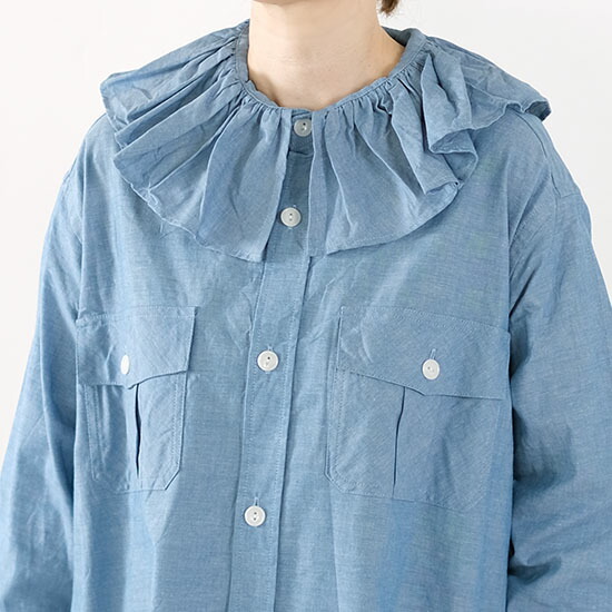 楽天市場】ダリア dahl'ia シャンブレー フリル ブラウス DBL-343DR