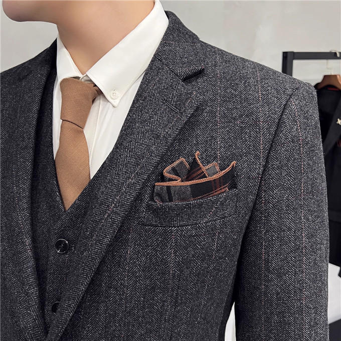楽天市場】セットアップ スーツ メンズ ウール ツイード スリーピース