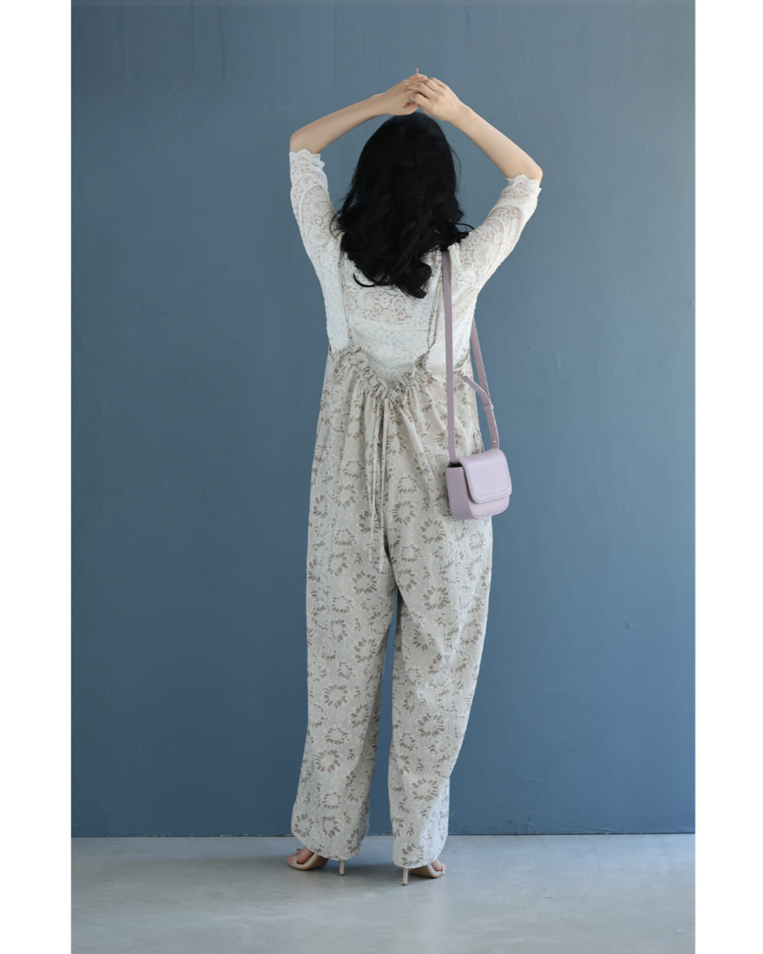 楽天市場】（S~L対応）くったり柔らかな花柄ジャガードサロペット : cawaii