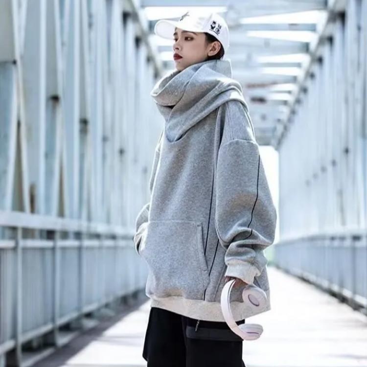 楽天市場】ハイネック メンズ パイピング パーカー 首元 パーカー プル