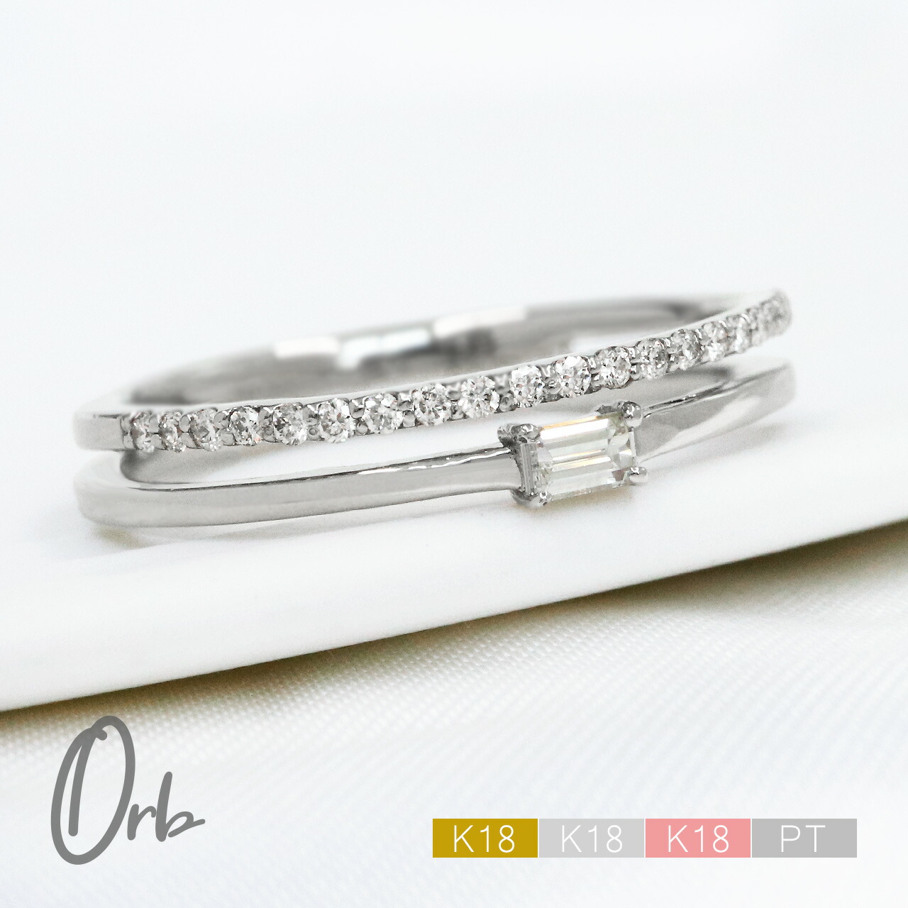 楽天市場】ダイヤモンド エタニティ リング k18 pt900 バゲットカット