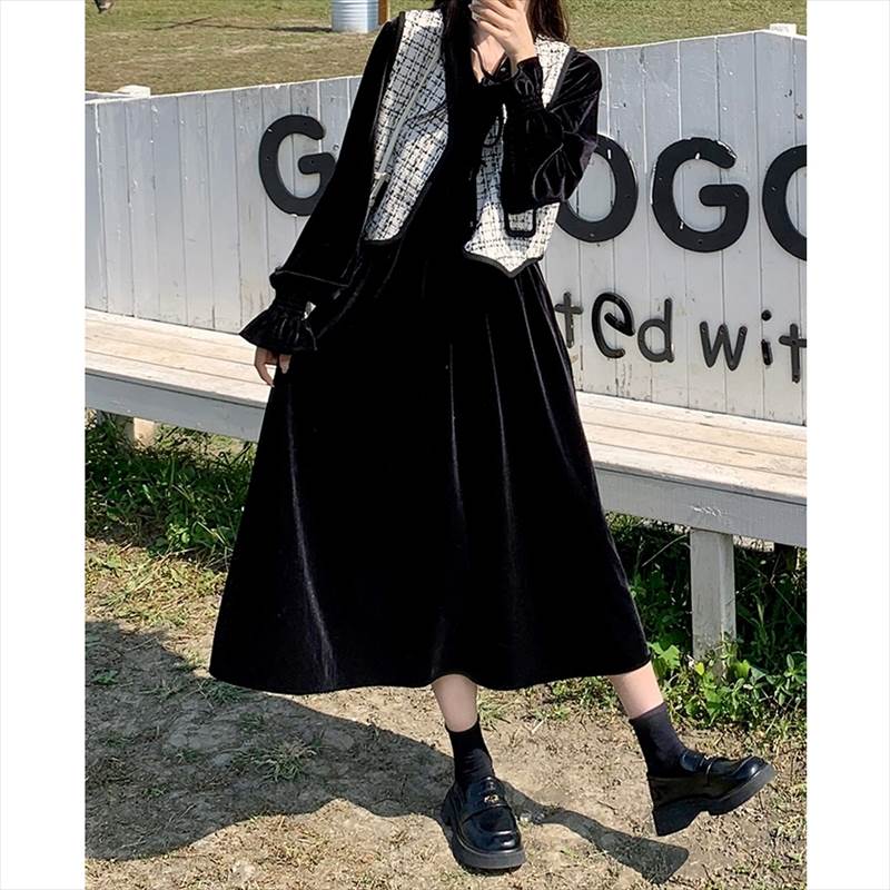 楽天市場】ツイードベスト＋ワンピースセットアップ ベスト＋ロング