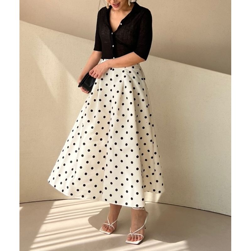 楽天市場】【スーパーセール 20%OFF】スカート ドット フレア タック