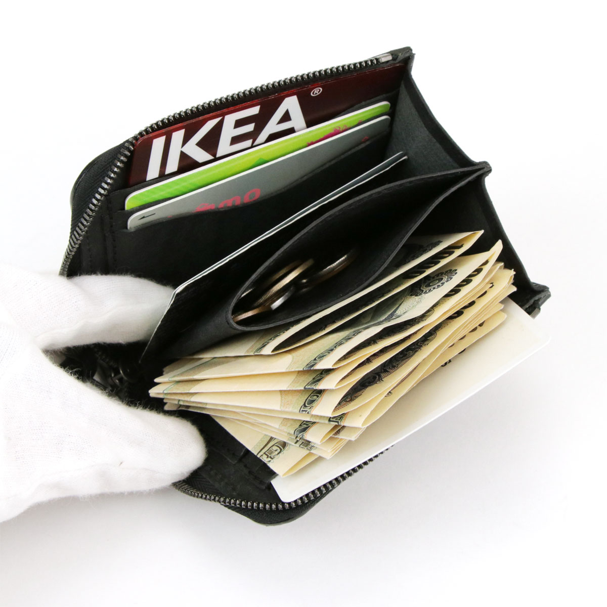 楽天市場】再生産納期確認中○コードバン ミニ財布 L字ファスナー 黒