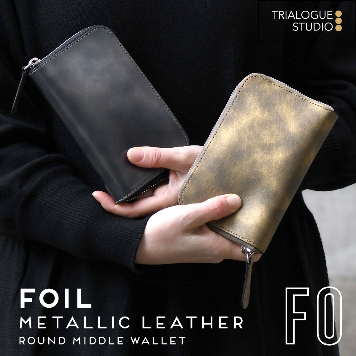 楽天市場】ミドルウォレット 二つ折り財布 ラウンドファスナー