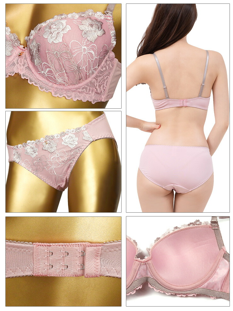 楽天市場】フラワー刺繍 ブラジャー ショーツ 上下セット 下着(J-3511