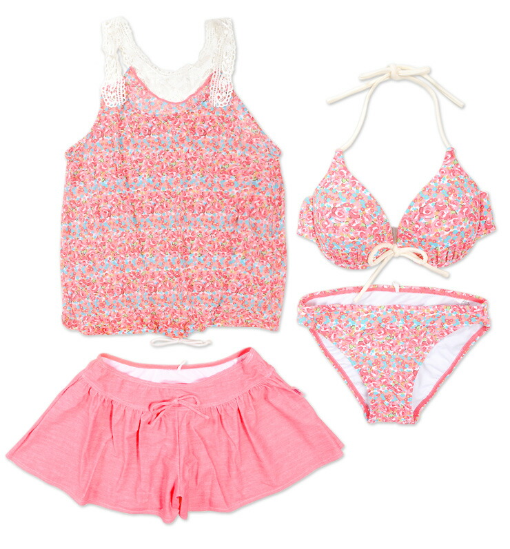 楽天市場】水着 ビキニ レディース 体型カバー 4点セット NICE CLAUP