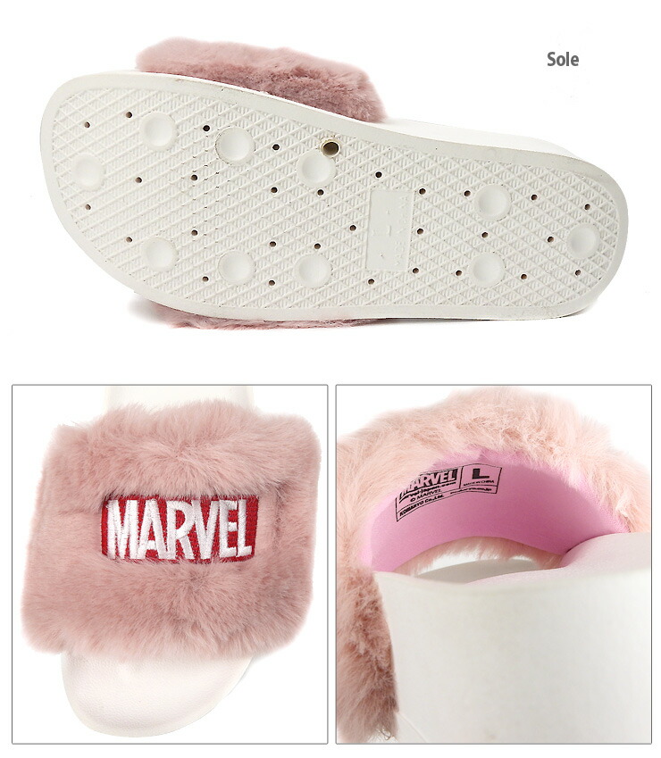 楽天市場】MARVEL ファー サンダル レディース M L LL 3051-01