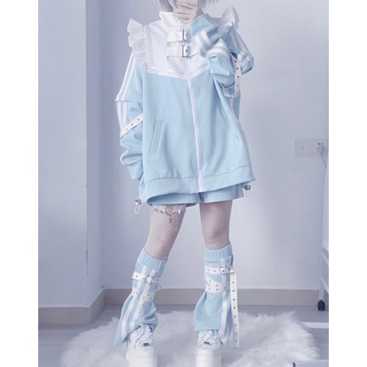 楽天市場】水色 地雷系 サブカル ジャージ 3点セット フリルジャケット